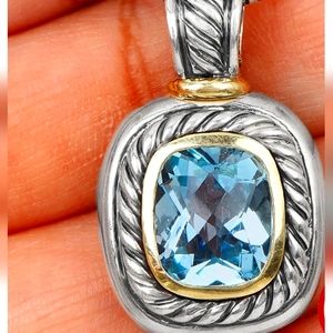 David Yurman 14k 925 silver topaz pandant only